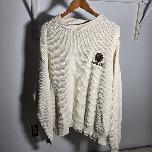 Vintage Purdue University Knit Pullover Sweater XXL Made in USA - Picture 1 of 7
